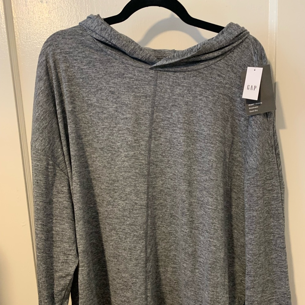Gap Cropped Gray Athletic Hoodie